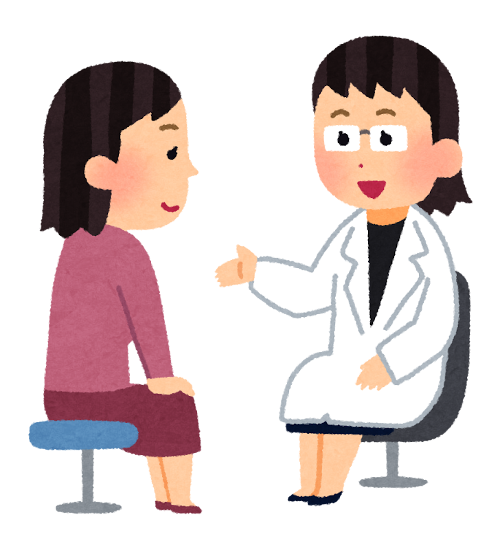 Torapon 医師が患者に問診しているイラスト