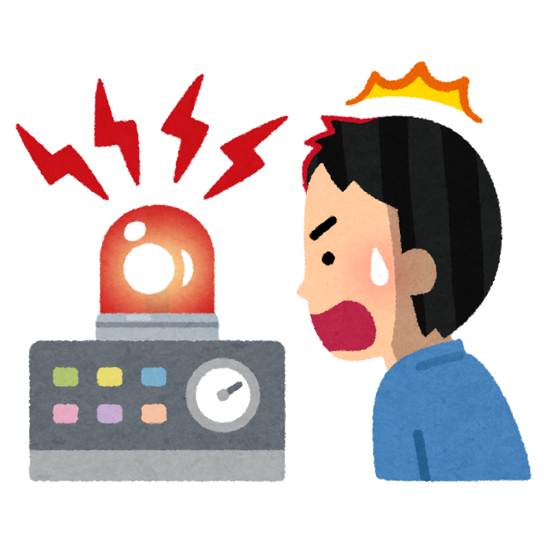 鳴りっぱなしの警報ベルのイラスト