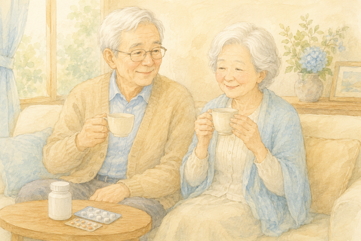 薬と家族のあたたかいイメージ