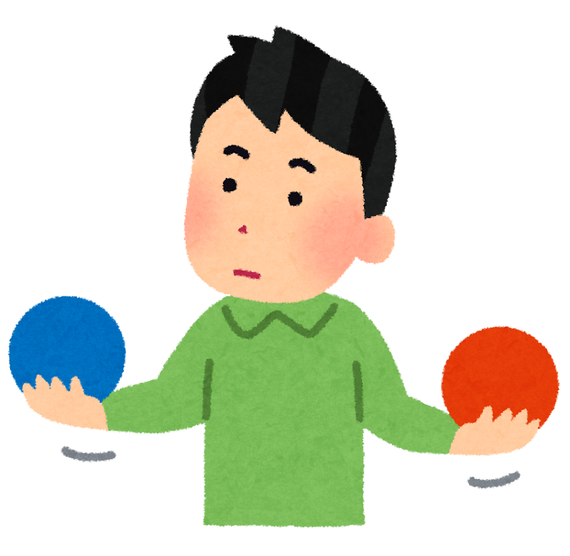 薬と生活習慣を比べて考えるイラスト