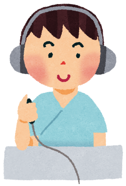 聴力検査を受けている人のイラスト