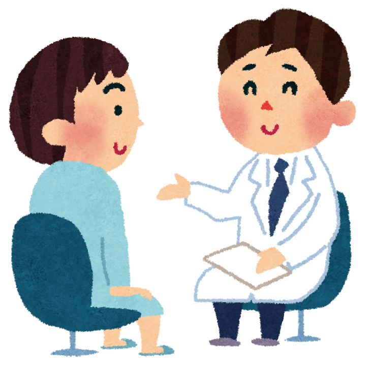 健康診断で問診を受けている人のイラスト