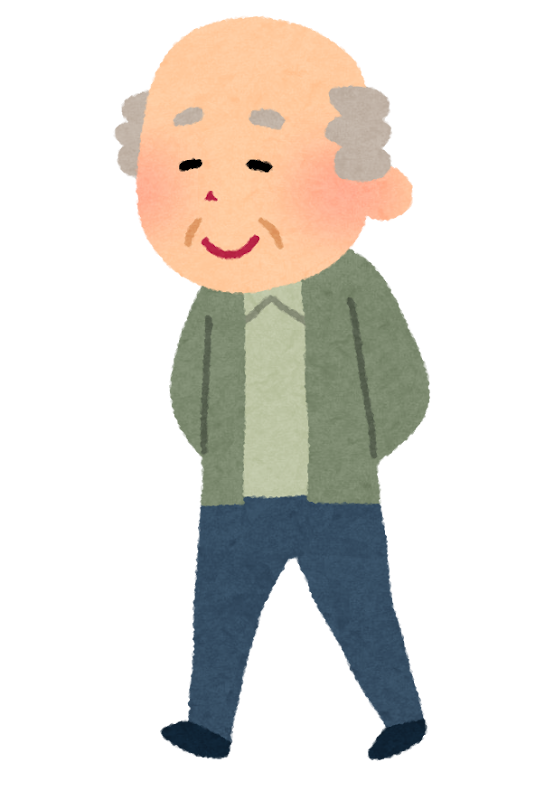 Torapon 背すじを伸ばして歩くおじいさんのイラスト