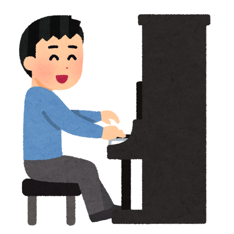 ピアノを弾く男性のイラスト