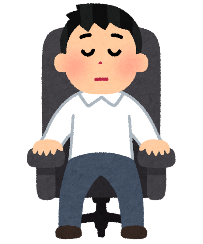 Torapon 昼間、椅子でうとうとしてしまう男性のイラスト