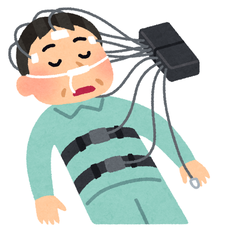 Torapon 脳波まで測る、くわしい睡眠検査のイラスト