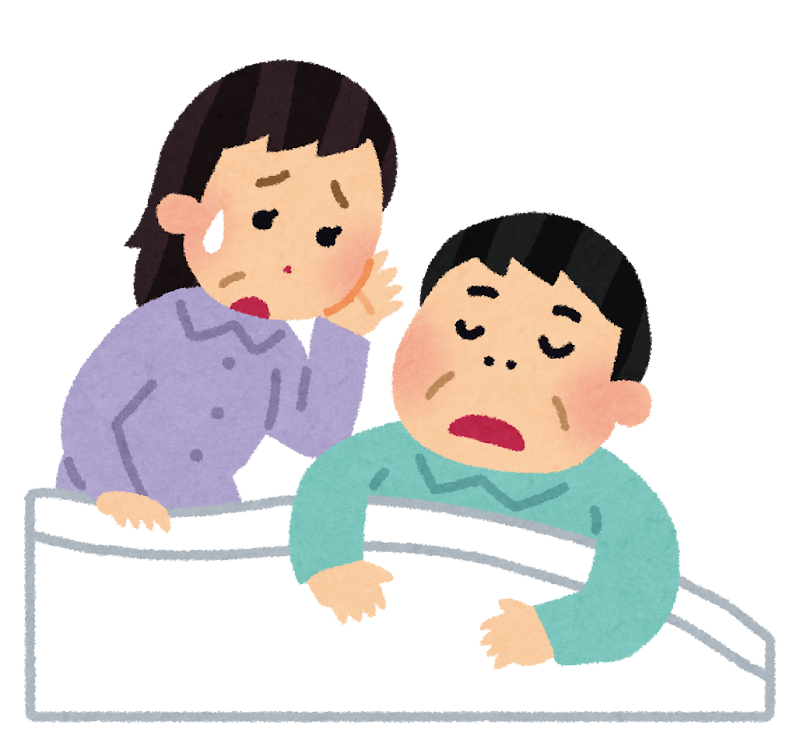 Torapon 眠っているあいだに呼吸が止まっている様子のイラスト