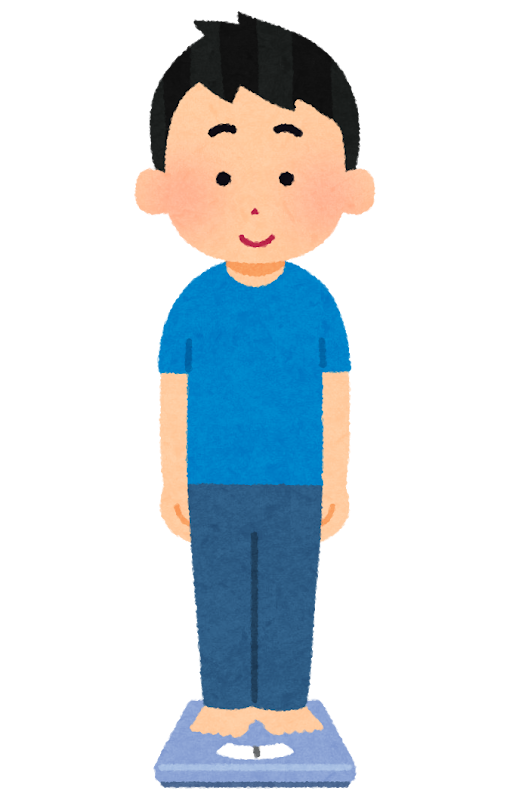 Torapon 体重計に乗る男性のイラスト