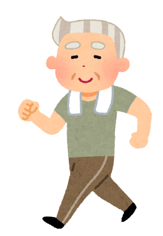 Torapon 元気にウォーキングをするおじいさんのイラスト